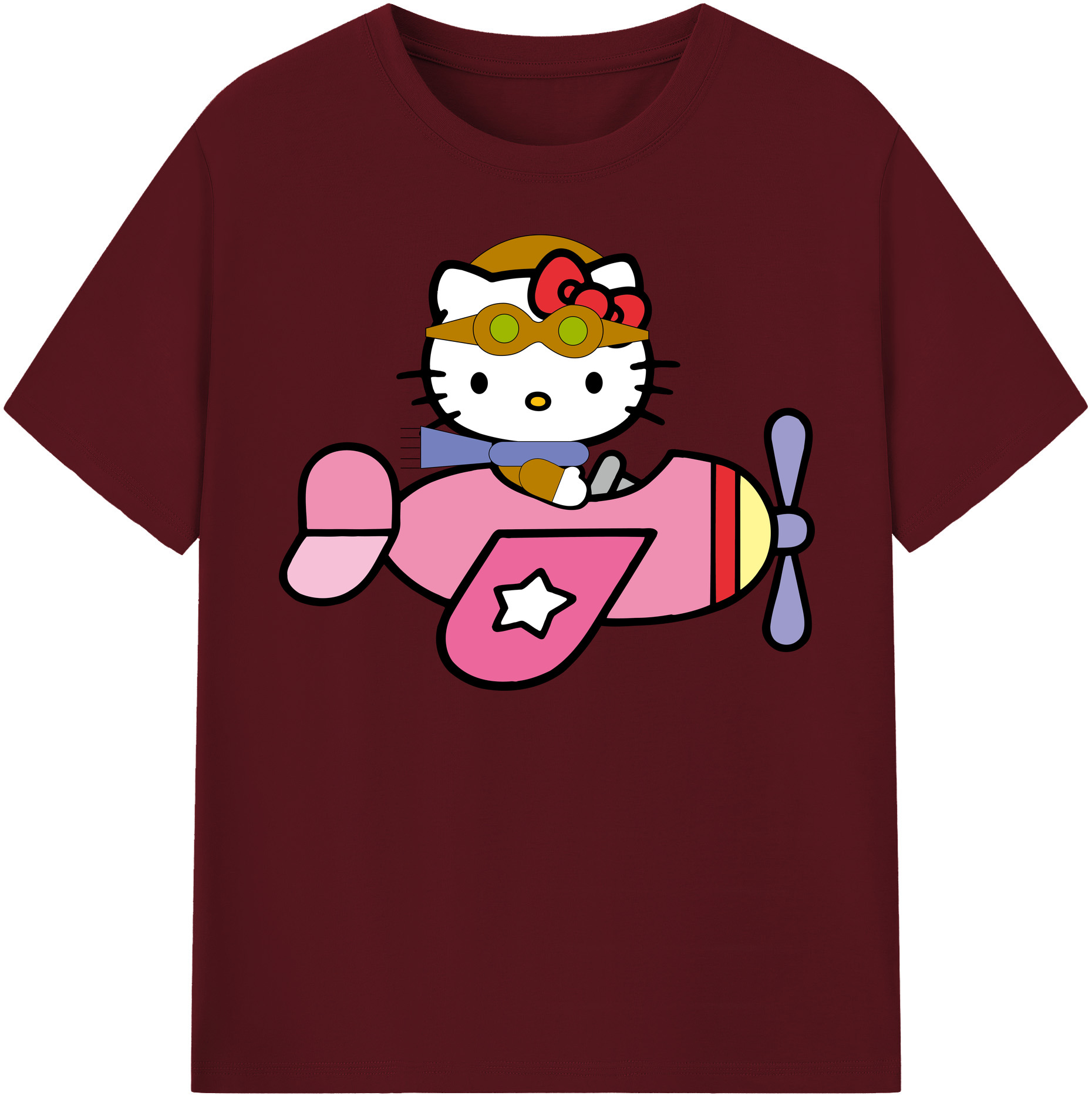 （画像用） Hello Kitty ハローキティ 綿100％半袖Tシャツ（フロントプリント）